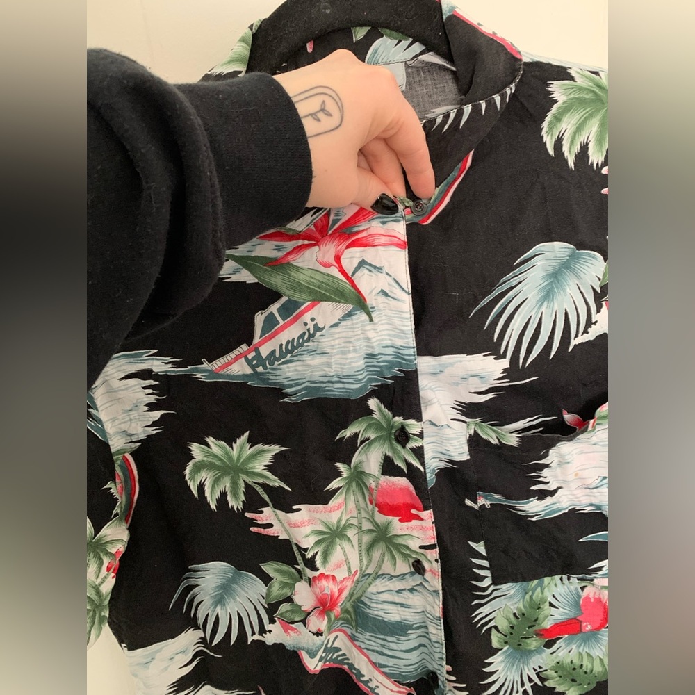 Vintage Diane von Furstenberg button up Hawaiian shirt 100% rayon size S - Picture 5 of 8